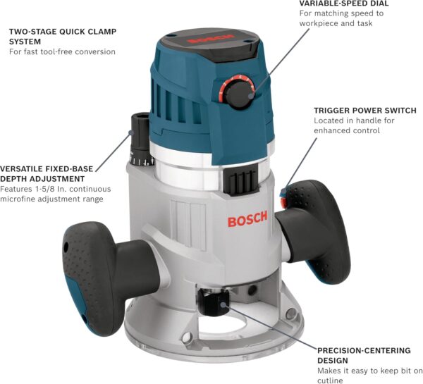 BOSCH ROUTER 3-1/2" 2.3HP - Image 2